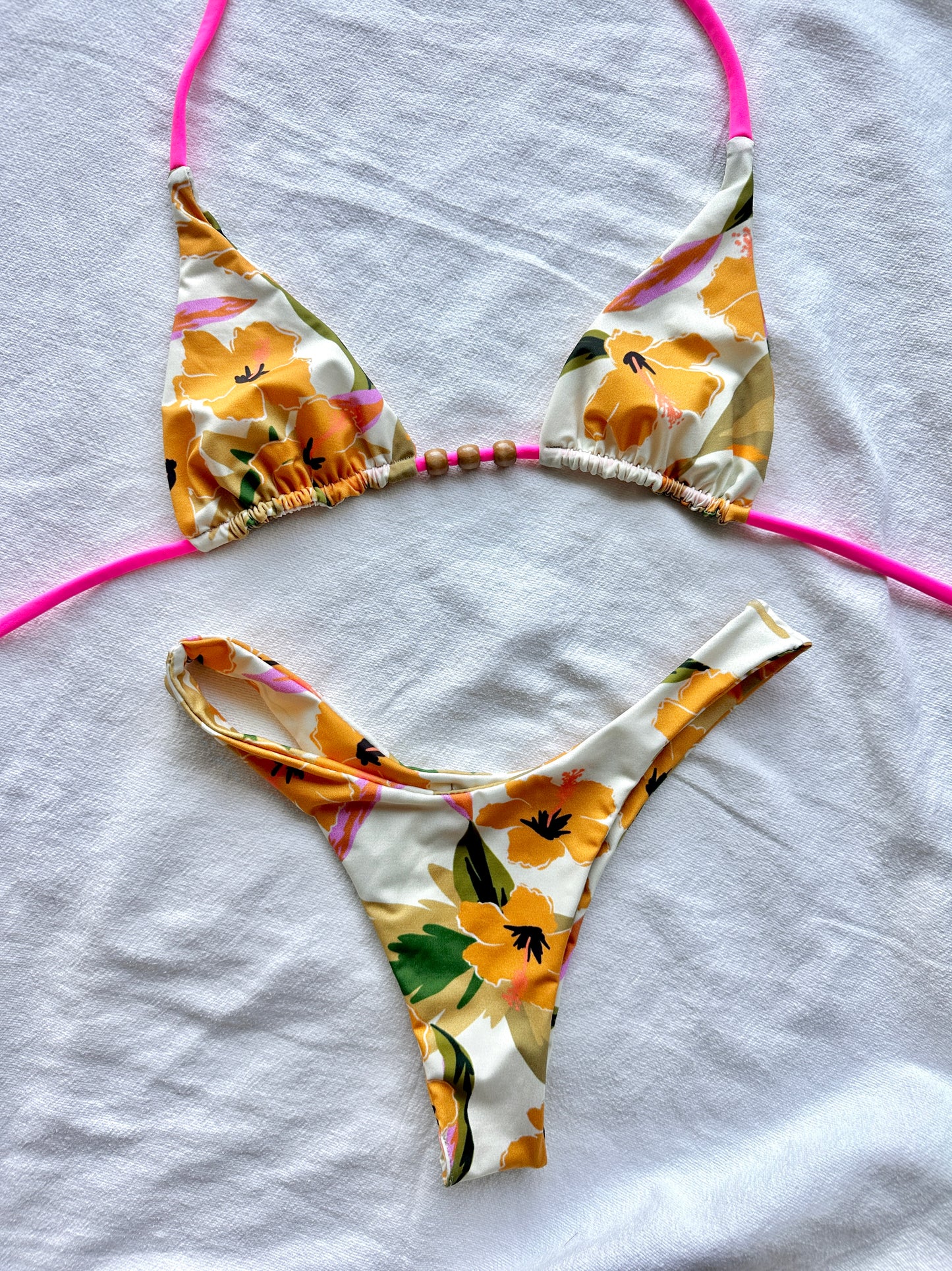 mango bloom high cut bikini set