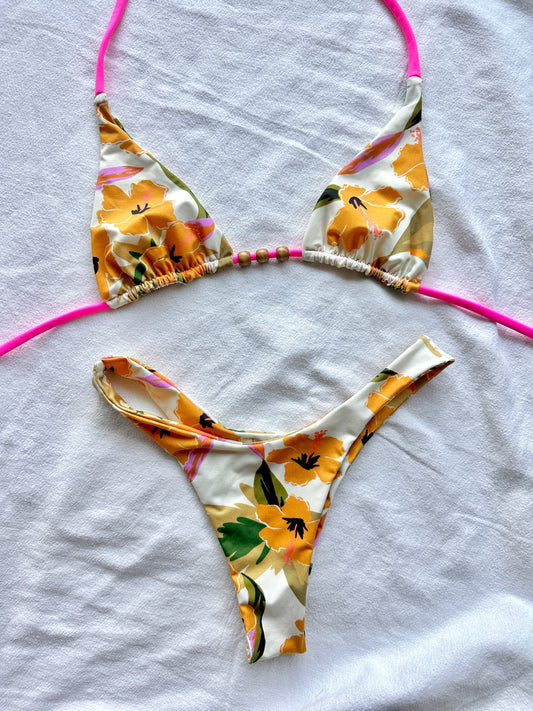 mango bloom high cut bikini set